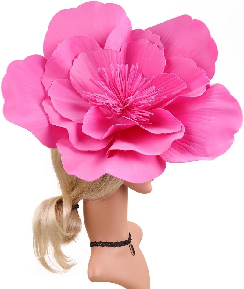LDFWAY Large Flower Fascinators for Girls Women Tea Party Cocktail Headwear Derby Hats with Headband and Clip for Wedding - Image 4